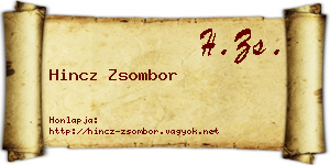 Hincz Zsombor névjegykártya